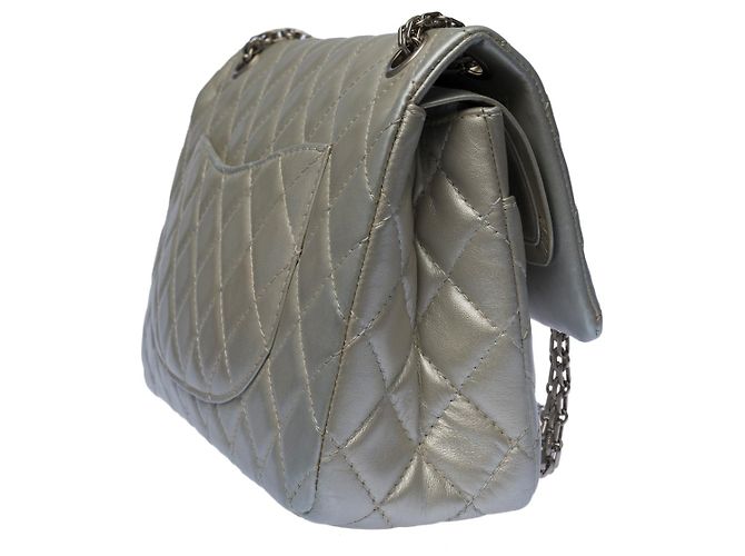 Mademoiselle Chanel Tasche 2.55 aus silbernem Leder - 100179 - Ansicht 4