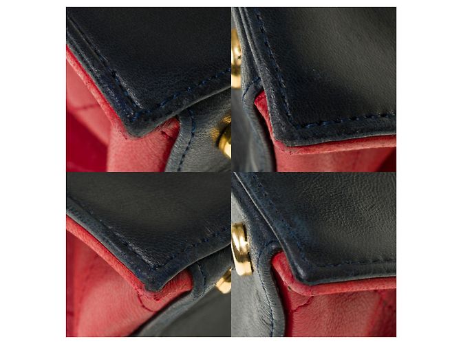 Mademoiselle Chanel BANDOLERA TRAPEZOIDAL DE PIEL MARINO/ROJO-121278018 Roja Azul marino - vista 11
