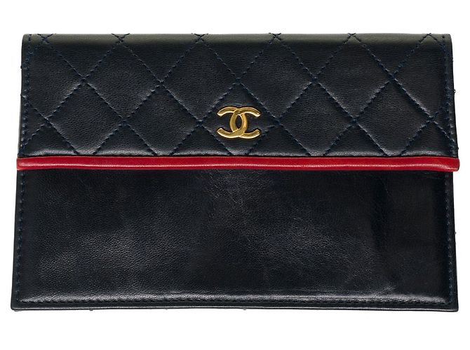 Mademoiselle Chanel BANDOLERA TRAPEZOIDAL DE PIEL MARINO/ROJO-121278018 Roja Azul marino - vista 12