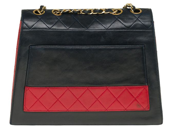 Mademoiselle Chanel BANDOLERA TRAPEZOIDAL DE PIEL MARINO/ROJO-121278018 Roja Azul marino - vista 3