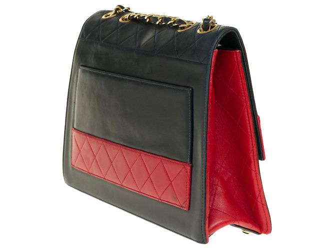 Mademoiselle Chanel BANDOLERA TRAPEZOIDAL DE PIEL MARINO/ROJO-121278018 Roja Azul marino - vista 5