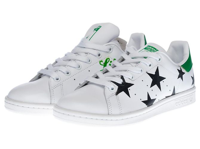 Scarpa ADIDAS Stan Smith in tela bianca - 100256 Bianco - vista 2