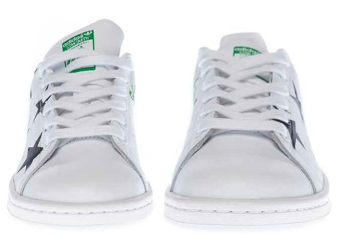 Scarpa ADIDAS Stan Smith in tela bianca - 100256 Bianco - vista 4