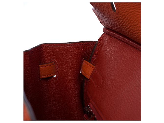 Hermès Borsa Hermes Birkin 25 in Pelle Arancione - 101050 - vista 7