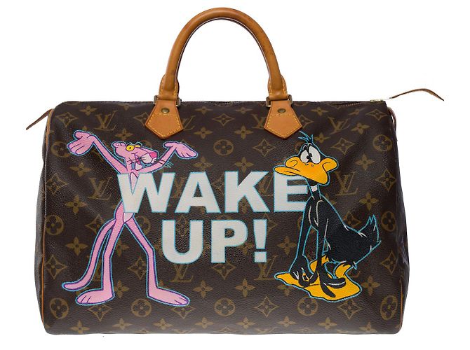 Borsa Speedy LOUIS VUITTON in tela marrone - 1323512590 - vista 2