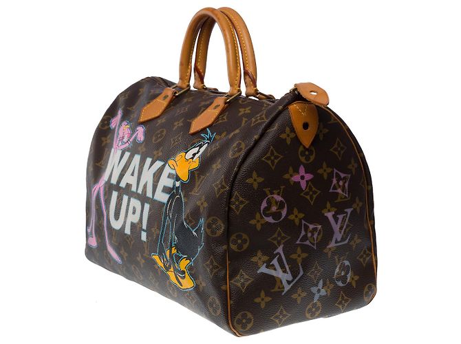 Borsa Speedy LOUIS VUITTON in tela marrone - 1323512590 - vista 4