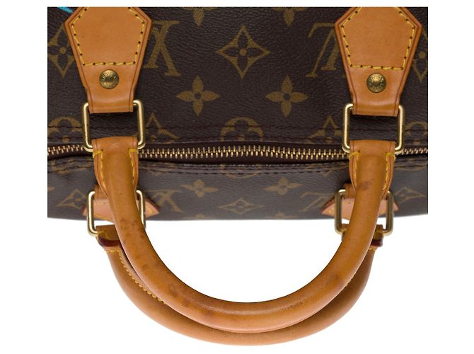 Borsa Speedy LOUIS VUITTON in tela marrone - 1323512590 - vista 8