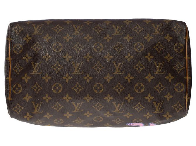 Borsa Speedy LOUIS VUITTON in tela marrone - 1323512590 - vista 9