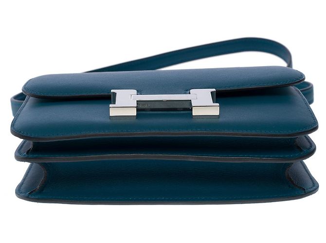 Hermès Borsa HERMES Constance in Pelle Blu - 101015 - vista 10
