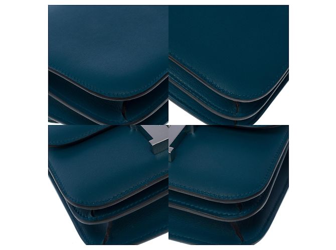Hermès Borsa HERMES Constance in Pelle Blu - 101015 - vista 11