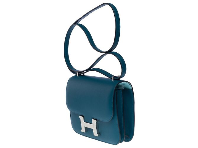 Hermès Borsa HERMES Constance in Pelle Blu - 101015 - vista 4