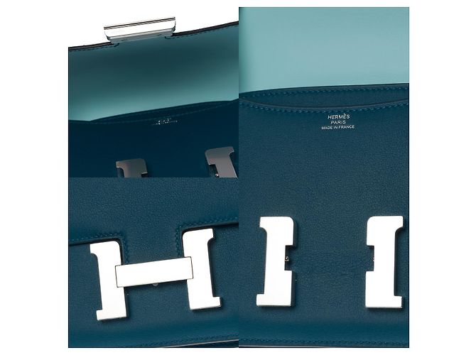 Hermès Borsa HERMES Constance in Pelle Blu - 101015 - vista 6