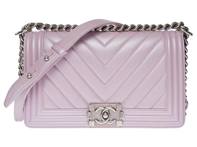Boy CHANEL Jungentasche aus lila Leder - 101036 - Ansicht 2