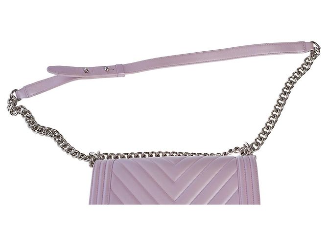 Boy CHANEL Jungentasche aus lila Leder - 101036 - Ansicht 9