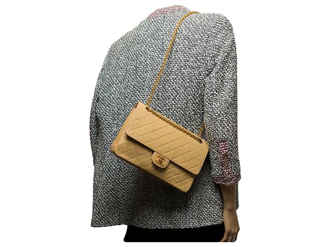 Mademoiselle Borsa CHANEL Timeless/Classique in pelle beige - 100083 - vista 11