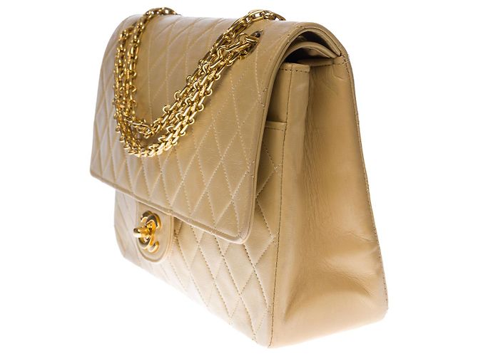 Mademoiselle Borsa CHANEL Timeless/Classique in pelle beige - 100083 - vista 3