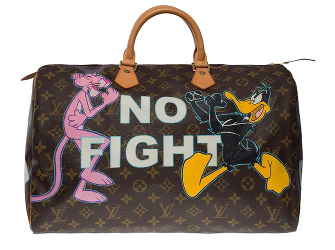 Speedy Louis Vuitton Borsa veloce 40 personalizzato "Keep Cool"-13240121210 Marrone - vista 2