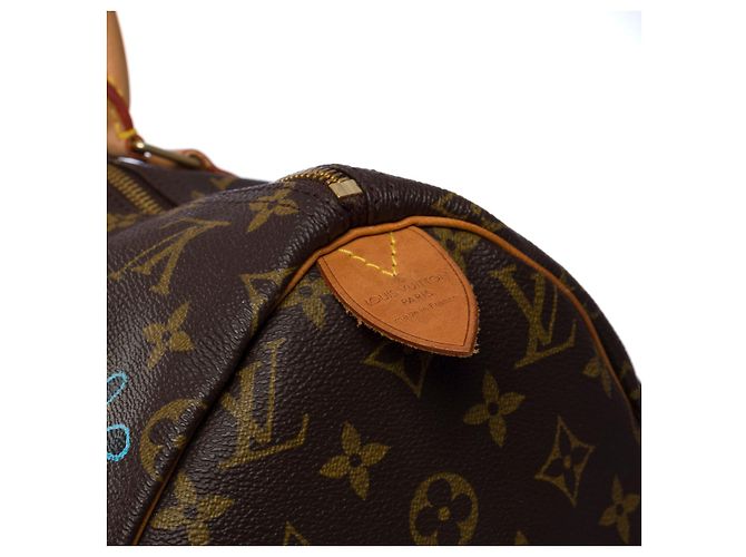 Speedy Louis Vuitton Borsa veloce 40 personalizzato "Keep Cool"-13240121210 Marrone - vista 5