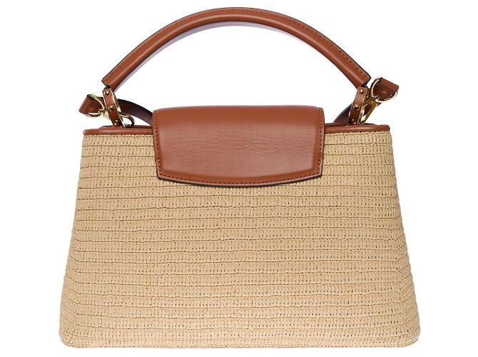 Borsa LOUIS VUITTON Capucines in vimini Beige - 101055 - vista 3