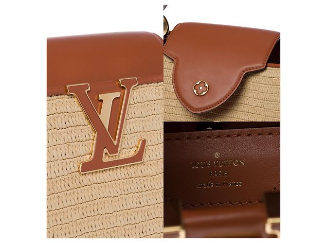 Borsa LOUIS VUITTON Capucines in vimini Beige - 101055 - vista 6