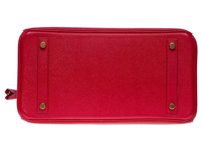 Hermès Sac HERMES Birkin 30 en Cuir Rouge - 101082 - vue 10