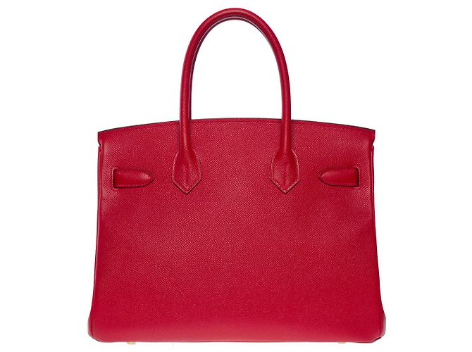 Hermès Sac HERMES Birkin 30 en Cuir Rouge - 101082 - vue 3