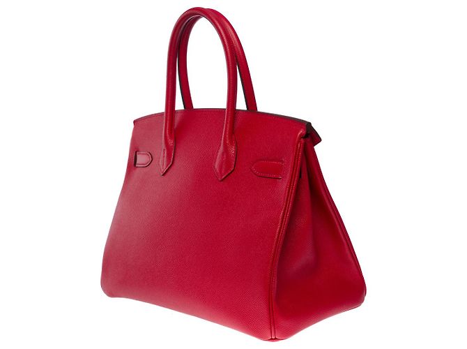 Hermès Sac HERMES Birkin 30 en Cuir Rouge - 101082 - vue 5