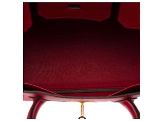 Hermès Sac HERMES Birkin 30 en Cuir Rouge - 101082 - vue 8