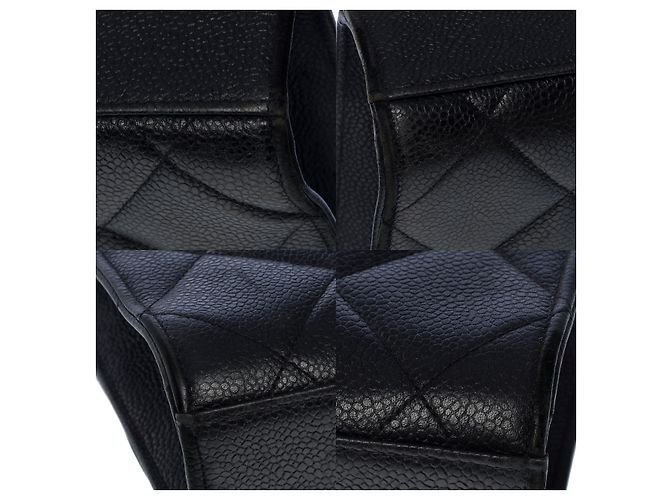 Chanel cartella in pelle caviale nera -101086 Nero - vista 10