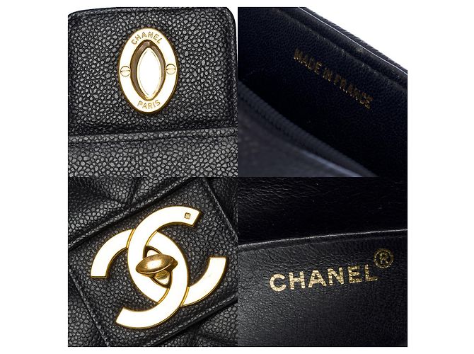 Chanel cartella in pelle caviale nera -101086 Nero - vista 5