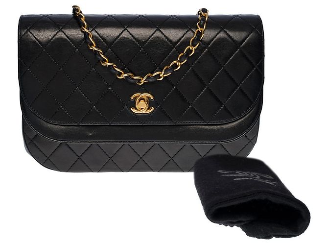 Timeless CHANEL BOLSA CLÁSSICA COM FLAP MEIA-LUA BOLSA TRANSVERSAL EM COURO PRETO ACOLCHOADO100414 - vista 11