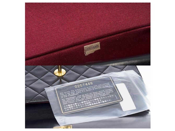 Timeless CHANEL BOLSA CLÁSSICA COM FLAP MEIA-LUA BOLSA TRANSVERSAL EM COURO PRETO ACOLCHOADO100414 - vista 6