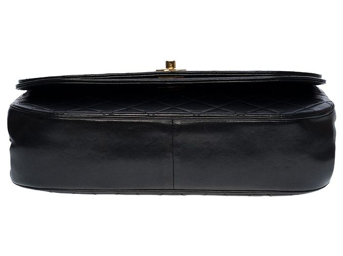 Timeless CHANEL BOLSA CLÁSSICA COM FLAP MEIA-LUA BOLSA TRANSVERSAL EM COURO PRETO ACOLCHOADO100414 - vista 9
