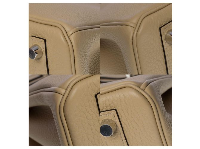 Hermès Borsa Hermes Birkin 25 in Pelle Beige - 100908 - vista 11
