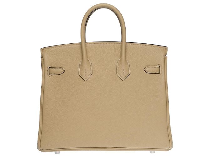 Hermès Borsa Hermes Birkin 25 in Pelle Beige - 100908 - vista 3