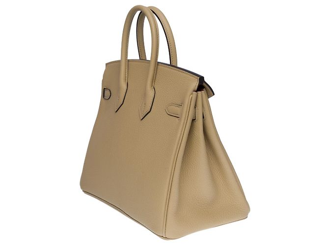 Hermès Borsa Hermes Birkin 25 in Pelle Beige - 100908 - vista 5