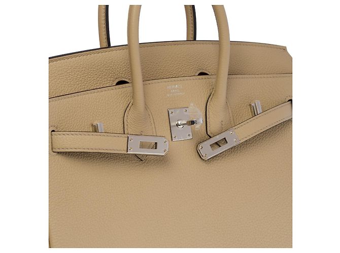 Hermès Borsa Hermes Birkin 25 in Pelle Beige - 100908 - vista 6