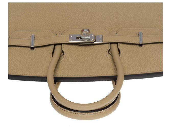 Hermès Borsa Hermes Birkin 25 in Pelle Beige - 100908 - vista 9