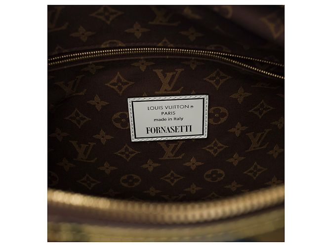 Louis Vuitton Borsa da viaggio Keepall 45 fornasetti in pelle oro-3335017753 D'oro - vista 6
