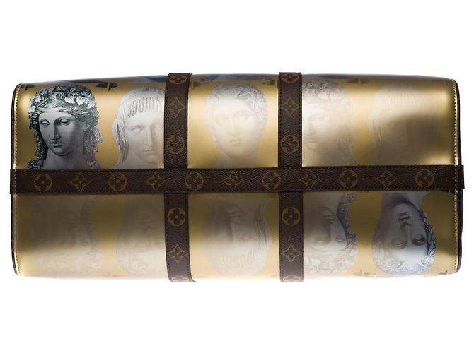 Louis Vuitton Borsa da viaggio Keepall 45 fornasetti in pelle oro-3335017753 D'oro - vista 7