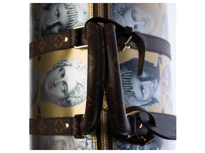 Louis Vuitton Borsa da viaggio Keepall 45 fornasetti in pelle oro-3335017753 D'oro - vista 8