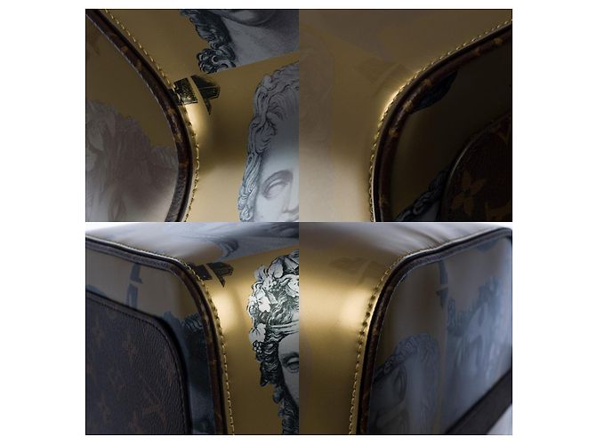 Louis Vuitton Borsa da viaggio Keepall 45 fornasetti in pelle oro-3335017753 D'oro - vista 9