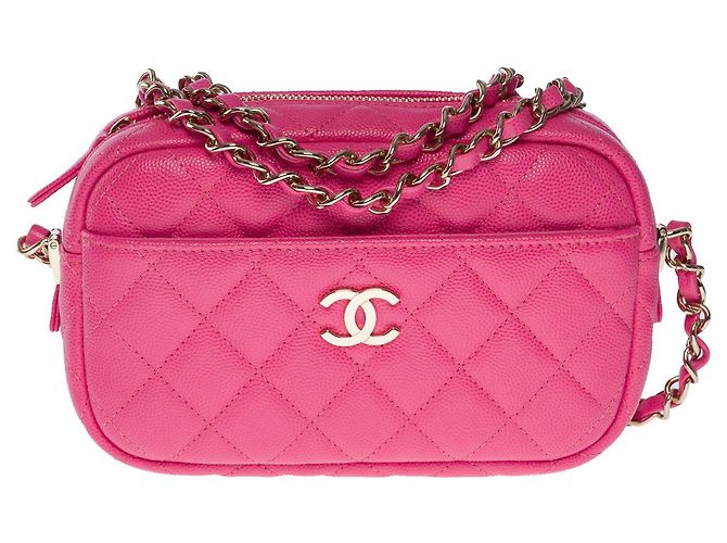 Borsa per fotocamera CHANEL in pelle rosa - 100926 - vista 3