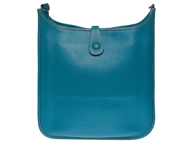 Hermès Borsa a tracolla Evelyne 29 jeans in pelle blu-101093 - vista 2