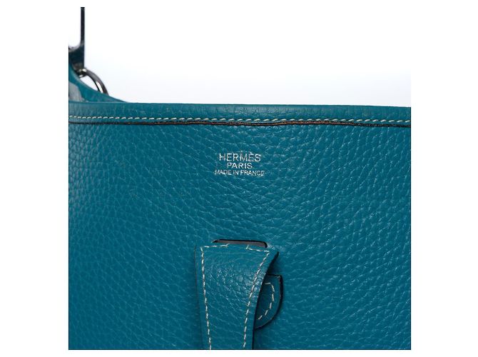 Hermès Borsa a tracolla Evelyne 29 jeans in pelle blu-101093 - vista 5