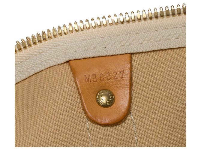 Borsa Keepall LOUIS VUITTON in tela bianca - 101063 Bianco - vista 6