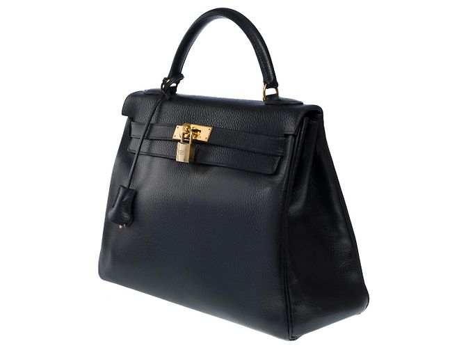Hermès Borsa Hermes Kelly 32 in pelle nera - 101099 Nero - vista 3
