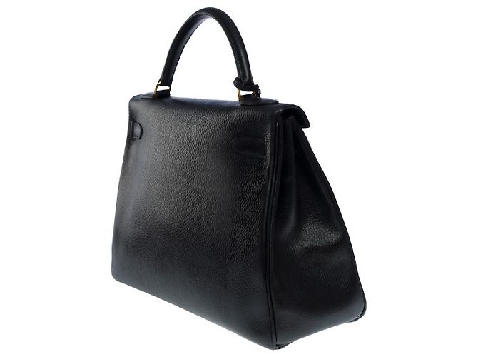 Hermès Borsa Hermes Kelly 32 in pelle nera - 101099 Nero - vista 4