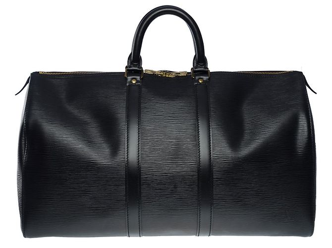 Louis Vuitton Borsa da viaggio Keepall 45 in pelle Epi nera -101107 Nero - vista 2
