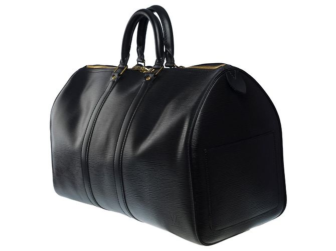 Louis Vuitton Borsa da viaggio Keepall 45 in pelle Epi nera -101107 Nero - vista 4